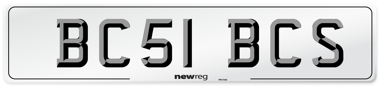 BC51 BCS Number Plate from New Reg